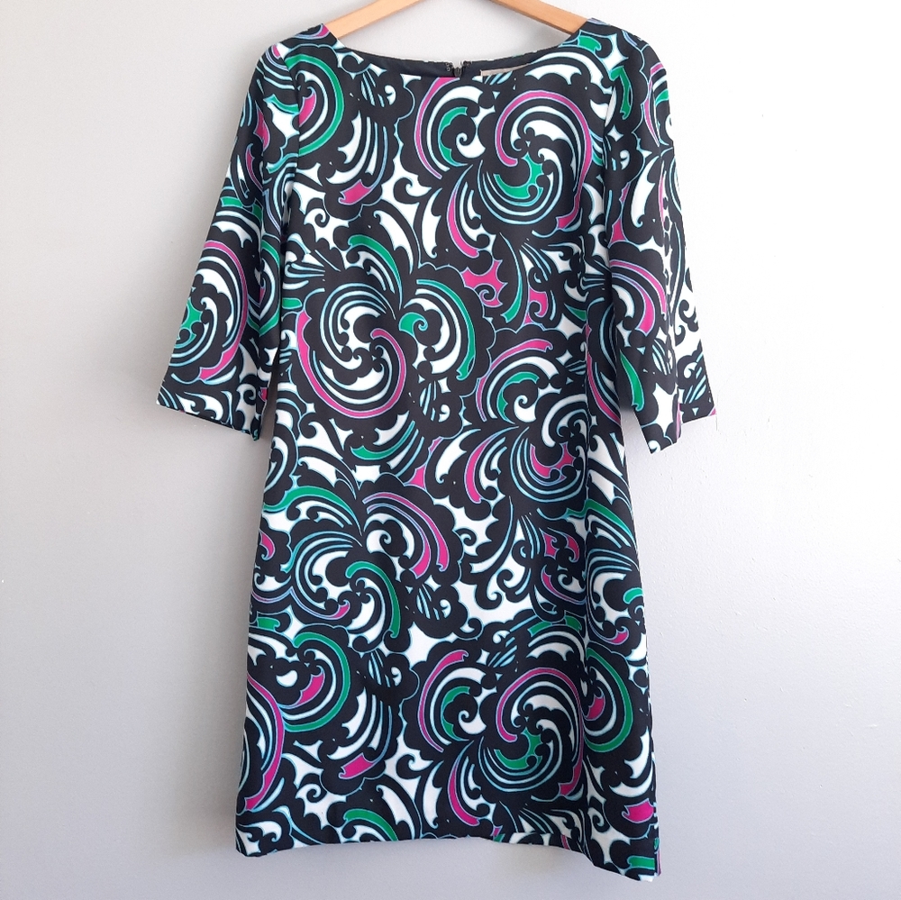 Banana Republic Multicolor Retro Vibes Boatneck Dress